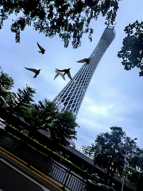 After iteration 2 — birds added for dynamic atmosphere